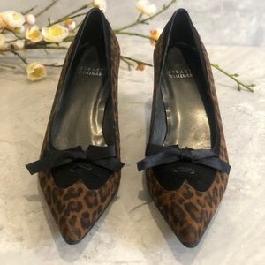 Stuart Weitzman Leopard Print Kitten Heels EUC